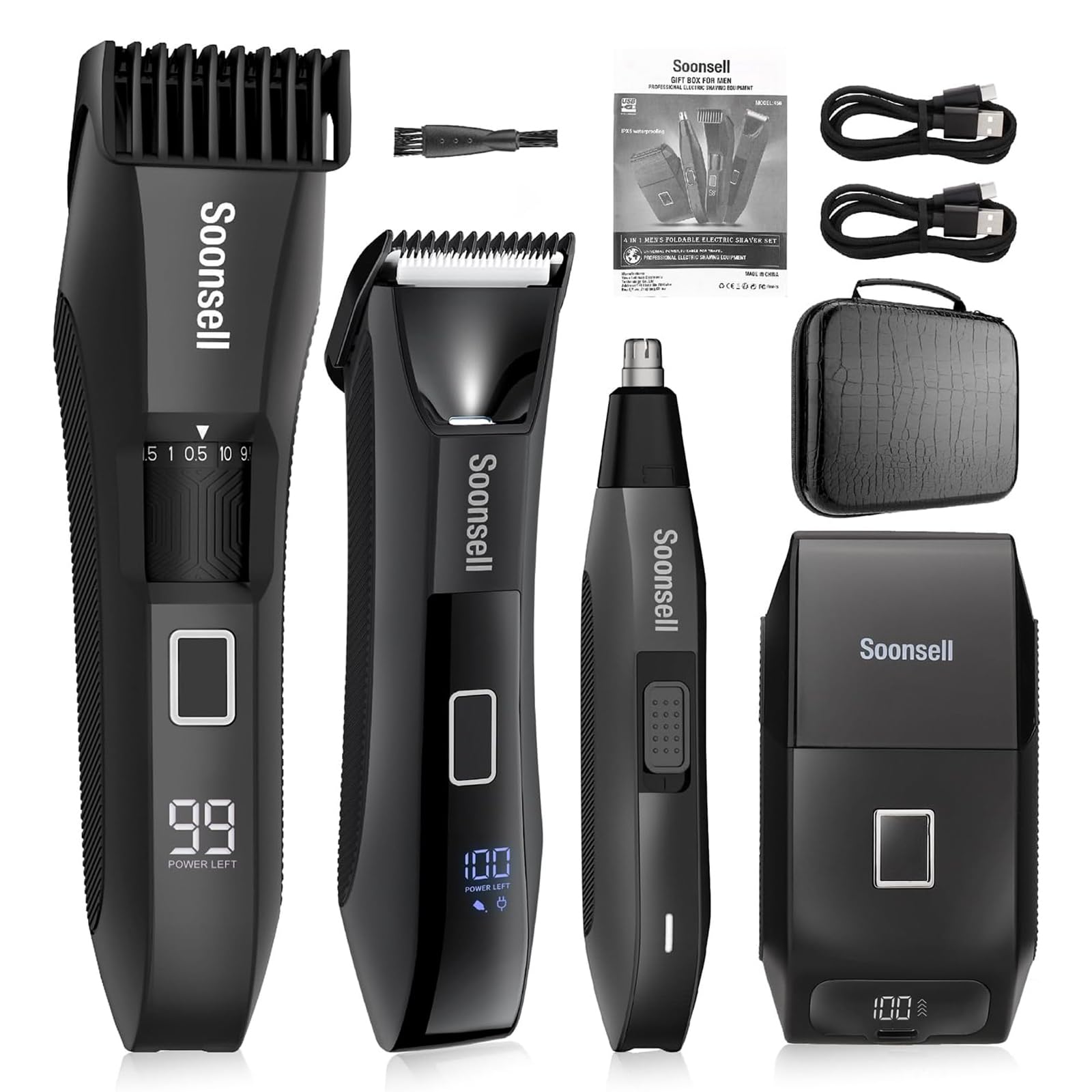 男性の頭ヒゲトリマー電気ヘアーカッター髪のための2in1充電式の